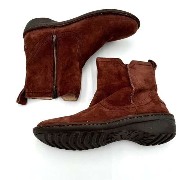 UGG Women 9 Neevah Brown Suede Sheepskin Lined Boots Cold Winter 1003421 - Picture 6 of 12